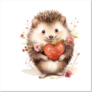 Cute Hedgehog Love Valentine Posters and Art